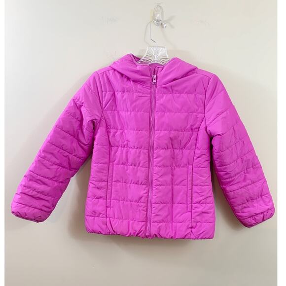 Gap Kids Puffer Hooded Fuchsia Jacket - Picture 1 of 4